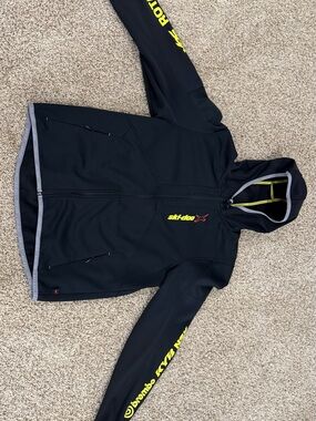 Ski-Doo X Black Hooded Jacket with Yellow Logo